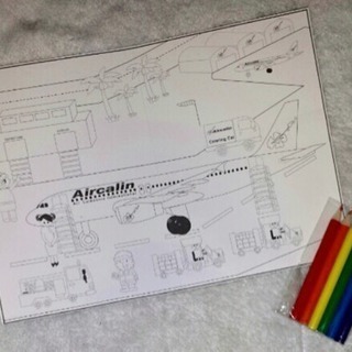 Aircalin エアカラン航空✈️飛行機　色鉛筆 塗り絵 航空...