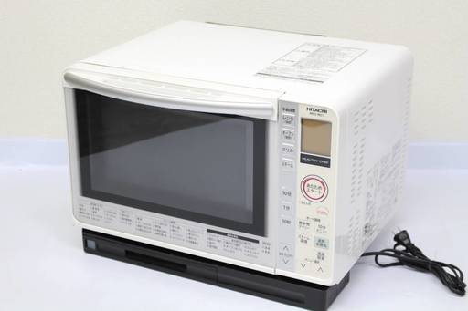 225) 日立 コンパクト ヘルシーシェフ スチームオーブンレンジ 22L パールホワイト MRO-MS7　2013年製