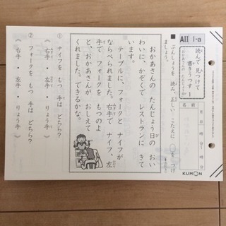 公文 くもん 国語 こくご プリント 2A A1 A2 600枚