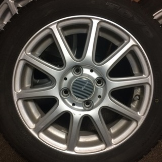 ①めんたろ☆155/65R14☆バリ山BSスタッドレス☆アルミホイール付き ①N＆N様専用☆155/65R14☆バリ山BSスタッドレス☆アルミホイール付き