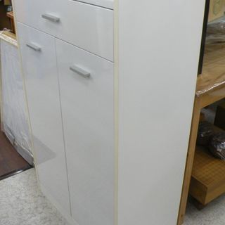 中古　ホワイト鏡面シューズボックス　クリスタル2　⑫　下駄箱