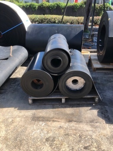 中古ベルトコンベア・ベルトコンベヤー広島 ゴムマット・処分品ゴム