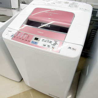 日立/HITACHI 全自動電気洗濯機 BEAT WASH/ビートウォッシュ BW-8PV ピンク 8.0kg 13年製 動作品