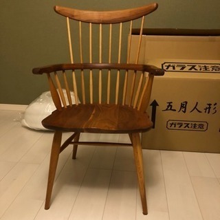 高山ウッドワークス 木製ダイニングチェア① ブラウン ハイチェア/カウンターチェア ウォールナット+オーク オイル塗装
