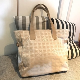 正規品 CHANEL ニュートラベルライン トートGM ベージュ - 靴/バッグ