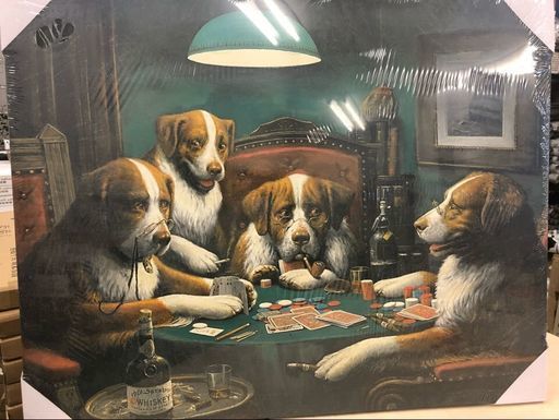 絵画ポーカーをする犬アートパネルファブリックパネル 舟 仙川のインテリア雑貨 小物 置物 オブジェ の中古あげます 譲ります ジモティーで不用品の処分