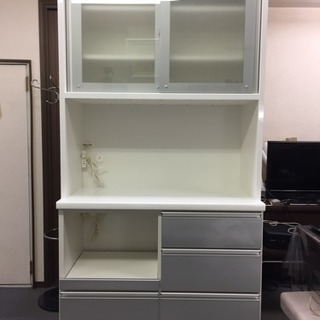 松田家具】ミドルハイカウンター食器棚 W100 日本製 美品 人気 