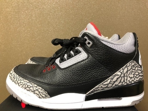 NIKE ナイキ エアージョーダン3 ブラックセメント 26cm 正規品 AIR JORDAN 3 RETRO OG BLACK CEMENT