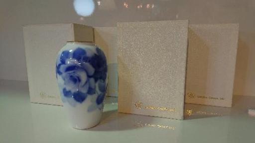 売約済み★直接引取限定！大倉陶園 ブルーローズ 15㎝花器4個セット★