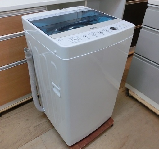 【販売終了しました。ありがとうございます。】高年式お買い得品　Haier　4.5㎏　ステンレス槽　全自動洗濯機　JW-C45A　2018年製　中古品