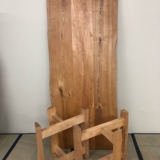 タモ 天然木 テーブル