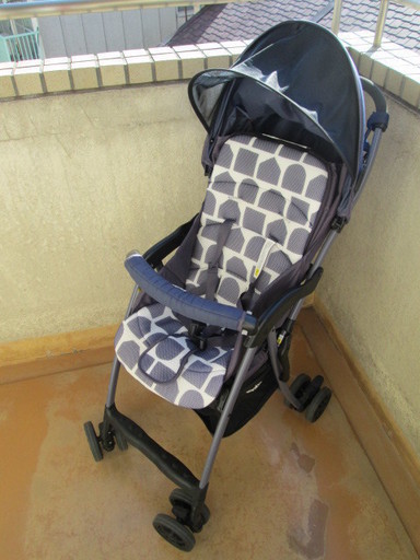(I-1231) 美品ですよ！！ Aprica B型ベビーカー Cerbiatto ネイビー系色 ※作動確認済・中古品\t\t\t\t\t\t\t\t