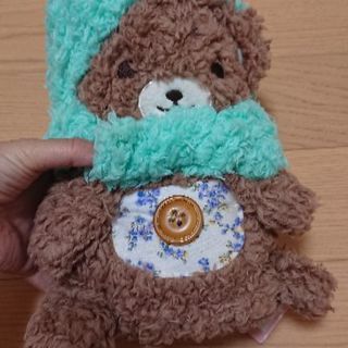 可愛い茶色のクマぬいぐるみ(ブランケット)