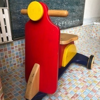 子供用 木製 三輪車 乗り物 バイク型 玩具