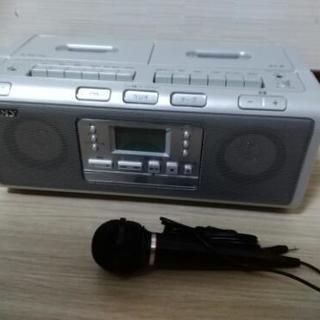 SONY CDプレーヤー カセット ラジオ マイク付
