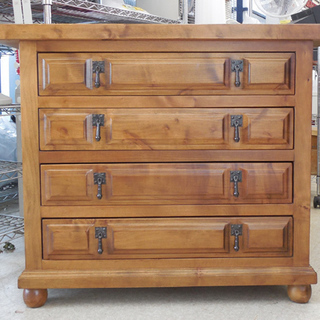 アンティーク調 キャビネット 4段チェスト サイドボード W90×H72cm 札幌 西区 西野 