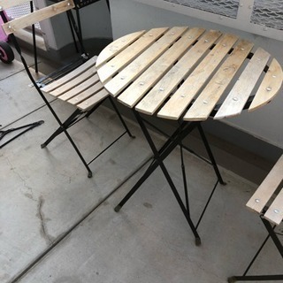 🉐木製折畳式テーブル チェアセット🥂🎊(値下げ中)🎉