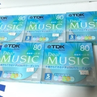 まとめて５個!!TDK CD-R 音楽用 80分 カラーミックス...