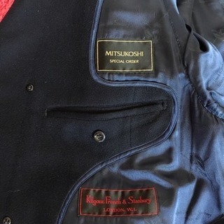 イギリス製 高級カシミヤ ステンカラーコートメンズ  L相当