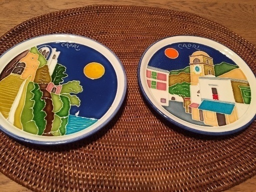 南イタリア 雑貨 壁掛け絵皿二枚セット Fw 豊洲の食器 プレート の中古あげます 譲ります ジモティーで不用品の処分