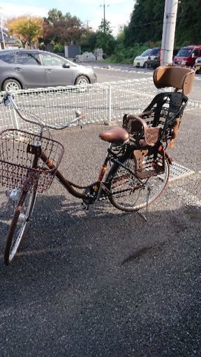 子ども乗せ自転車  茶色