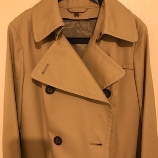 美品【撥水加工】【ロング丈】ダブルトレンチコート（９号）　青山洋服