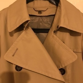 美品【撥水加工】【ロング丈】ダブルトレンチコート（９号）　青山洋服