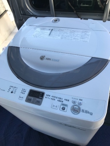 取引中。分解洗浄済。シャープ全自動洗濯機美品。容量5.5キロ千葉県内配送無料。設置無料。