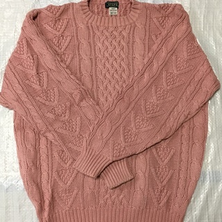 Steps ケーブルコットンセーター メンズ M Size 落ち着いたピンク