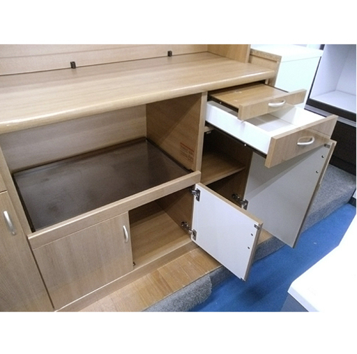 ☆ジモティ割あり☆ 松田家具 食器棚 ブラウン H199×W118×D49 