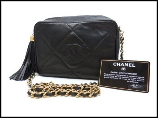 CHANEL シャネル ラムレザー チェーン ショルダーバッグ 黒 ヴィンテージ
