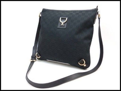 GUCCI グッチ GGキャンバス ショルダーバッグ 黒 131326
