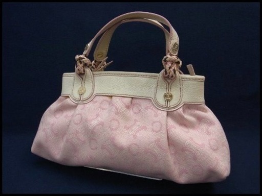 CELINE セリーヌ マカダム柄 キャンバス ハンドバッグ ピンク系 トートバッグ