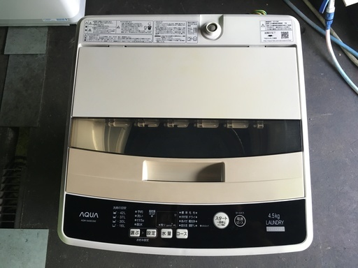 2016年製 AQUA アクア 全自動洗濯機 4.5kg AQW-S45EC-W