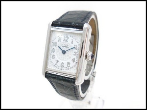 Cartier カルティエ マストタンク ヴェルメイユ クロコ 時計 シルバー925 レディース 腕時計