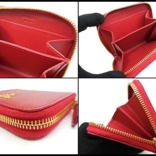 PRADA プラダ サフィアーノ レザー コインケース 赤 小銭入れ