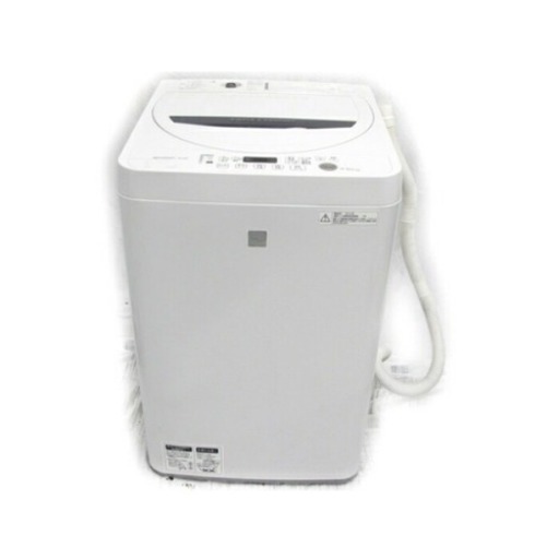 SHARP 全自動 電気洗濯機 4.5kg 2016年製 キーワードホワイト ES-G4E3