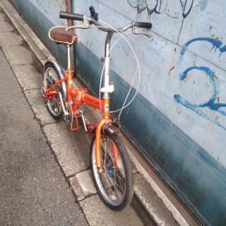20インチ オレンジ 折り畳み自転車 6段変速 直接引取のみ
