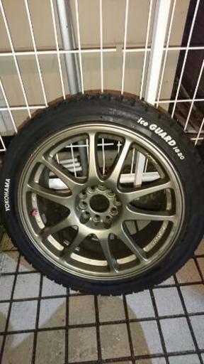 スタッドレスに。17インチホイール ブロンズ7j+38 黒8j+48 PCD100 5h
