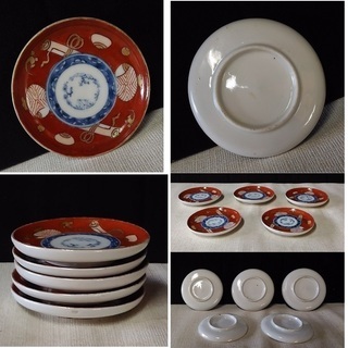 古伊万里 色絵 豆皿 5枚 e151