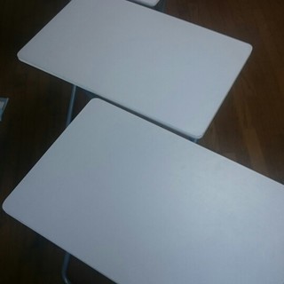 折り畳み簡易机スチールパイプ＋合板（白）3個
