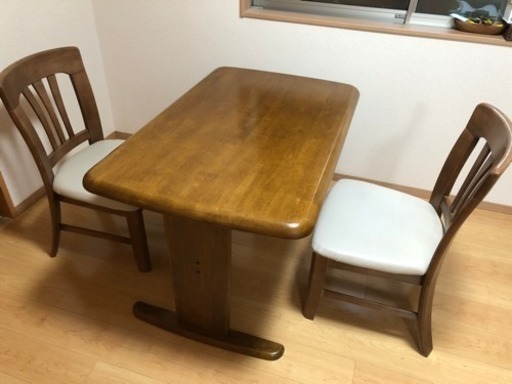 売約済み NITORI ニトリ 天然木 ダイニングテーブルセット 椅子2脚