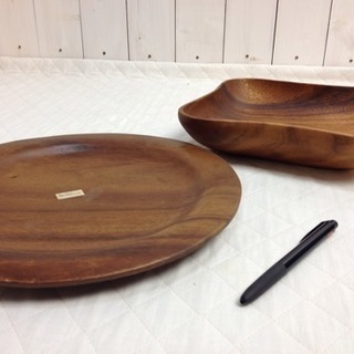 新品 ウッドプレート 木製皿 2枚