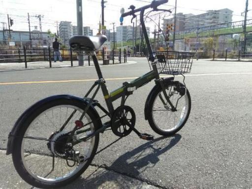 ♪ジモティー特価♪ライト・前カゴ・シマノ外装6段変速付き20型折りたたみ