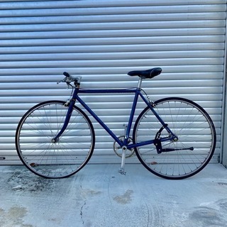 クロモリ　カスタム　シングルスピード　700c ロードバイク　空気入れ付き