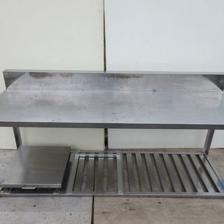 厨房 ステンレス作業台 ガス置き台 W180H68D60 中古 台車付