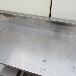 厨房 ステンレス作業台 ガス置き台 W180H68D60 中古 台車付引き出し有り 調理台