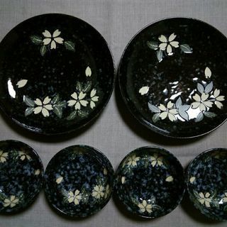 お皿(黄色い桜?) 6枚 セット お皿 小皿 和柄