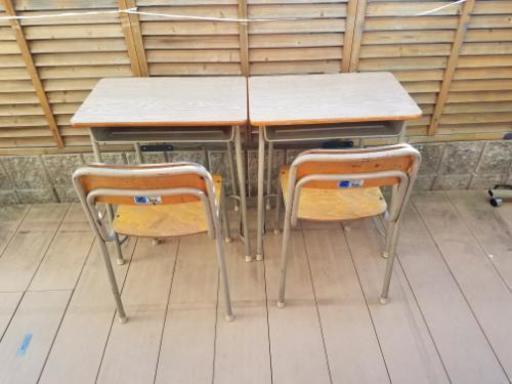 【おしゃれ】 学校　教室　机イスセット　チトセ　2セット 机