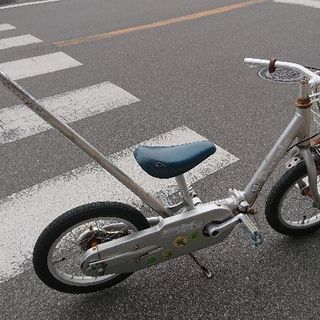 子ども自転車(補助棒&補助輪&スタンド付き)ヘルメットのセット